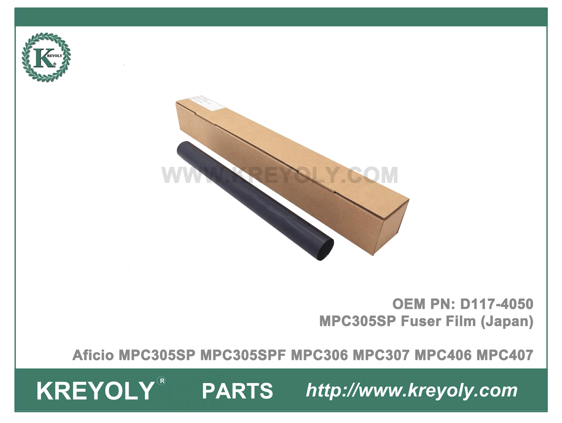 D117-4050 MPC305 Película de fijación del fusor Rioch Aficio MPC305SP MPC305SPF MPC306 MPC307 MPC406 MPC407