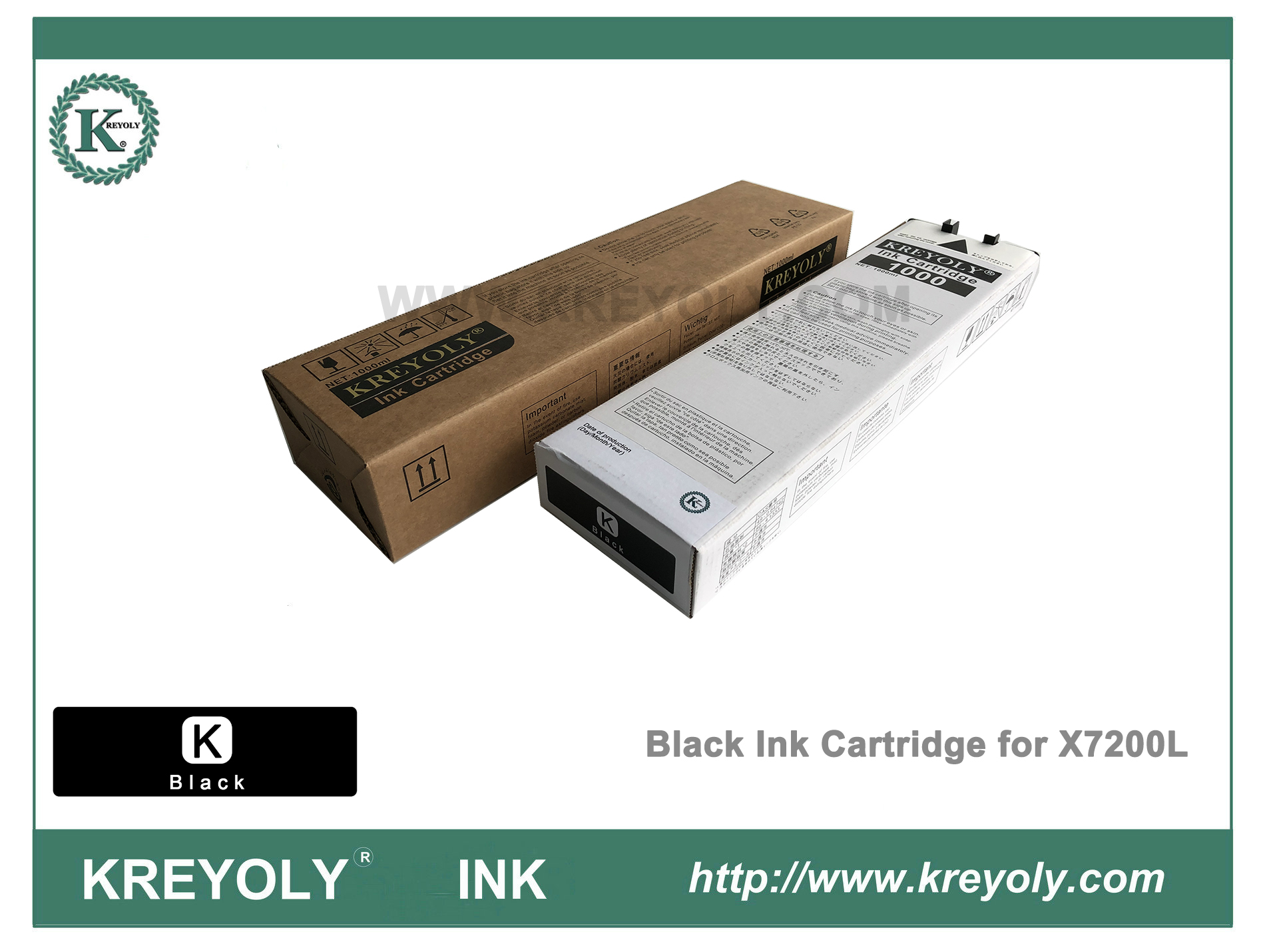 Cartucho de tinta de color negro para Riso ComColor Orphis X7200L