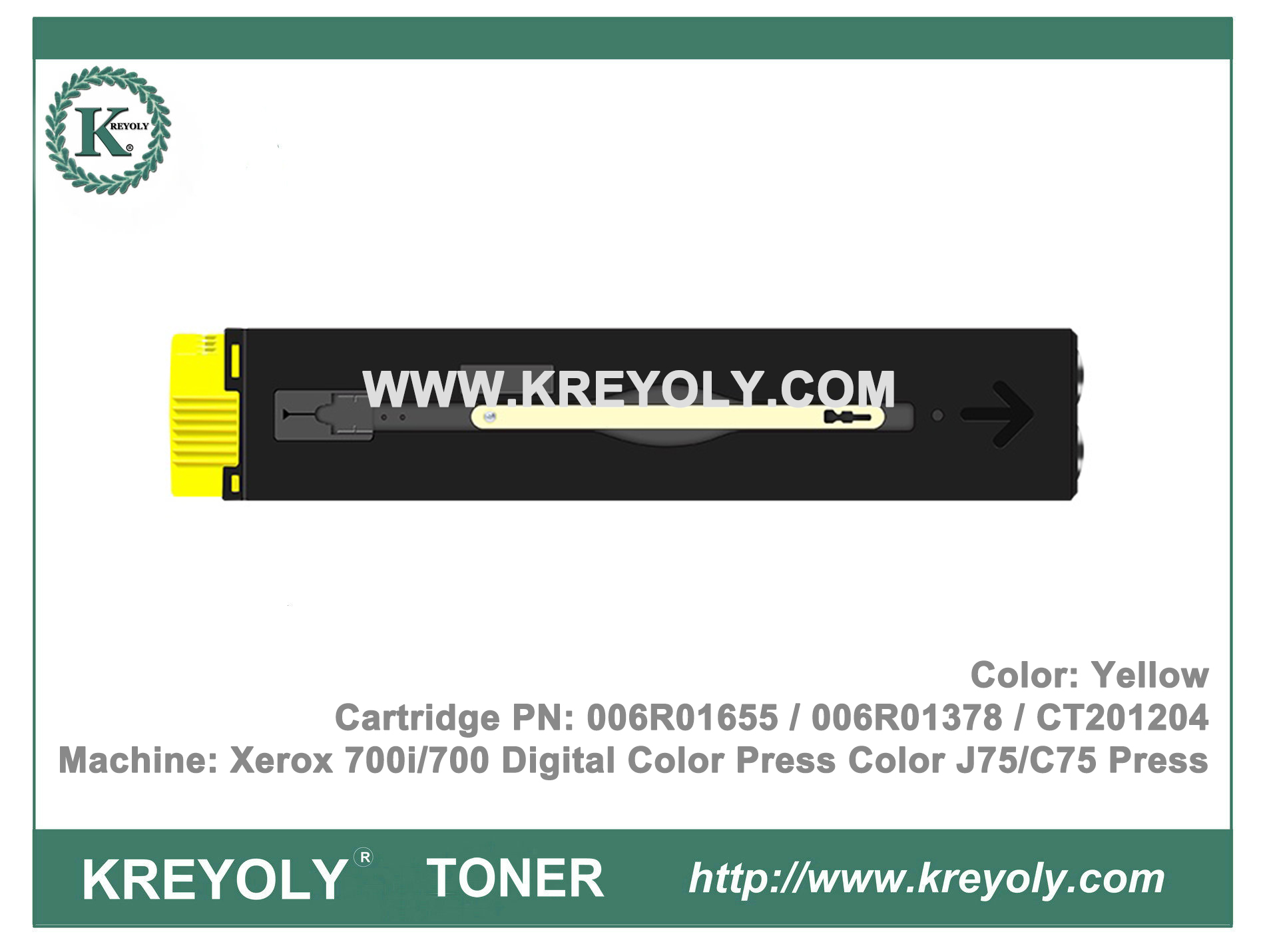 Cartucho de tóner para prensa digital en color Xerox 700i / 700 Prensa en color J75 / C75